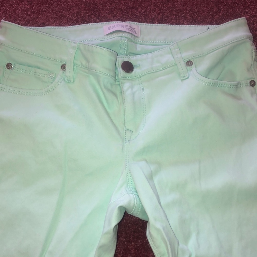 Express skinny jeans in Mint